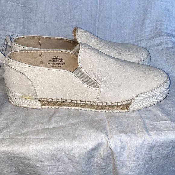 NINE WEST Beige Oranges Leather Espadrille Slip On-8.5 - Picture 3 of 9